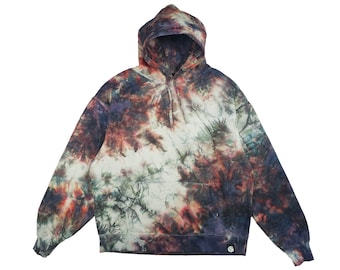Sudadera con capucha Black Cherry Tie Dye: Sudadera morada ahumada hecha a mano