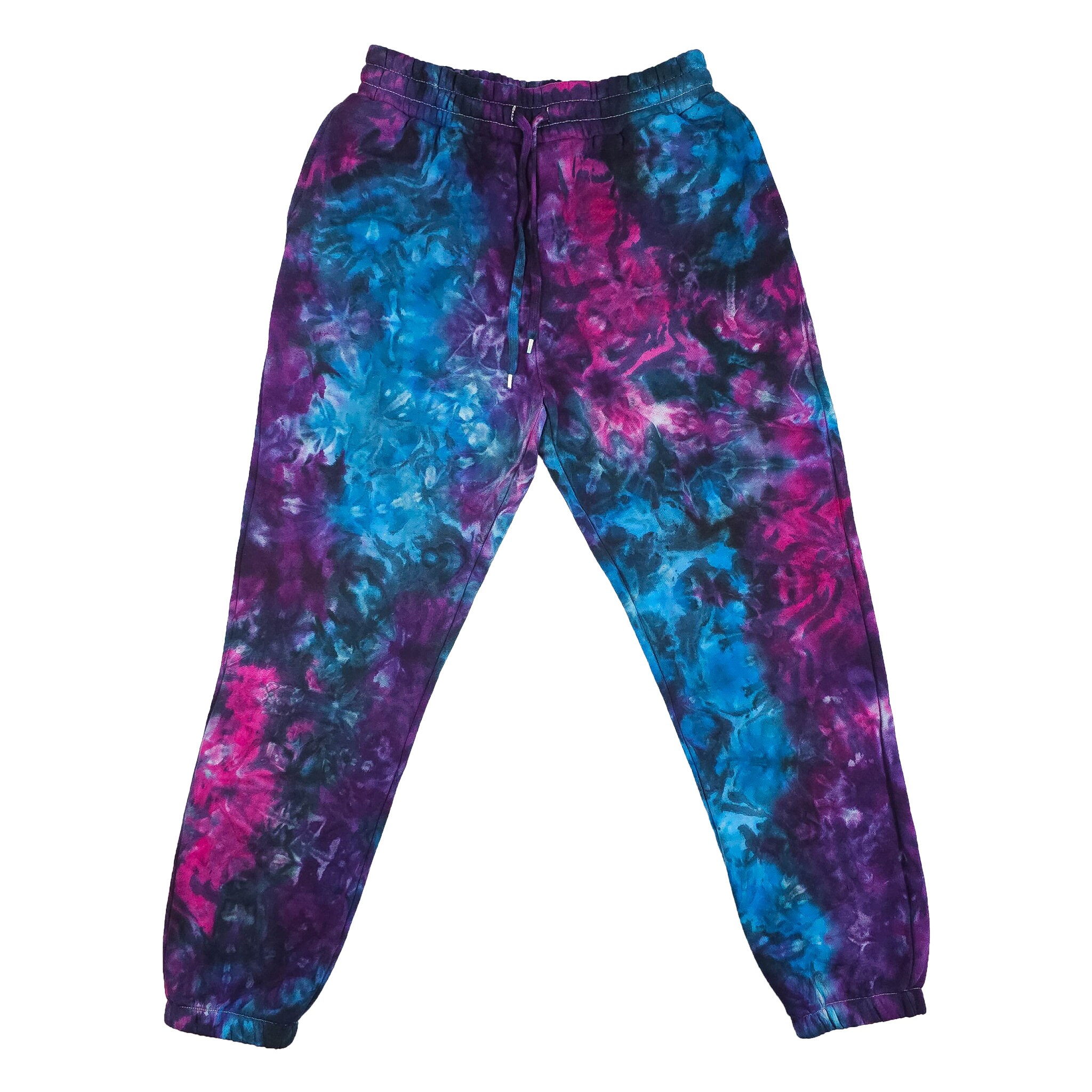 Nebula Tie Dye Jogging Bottoms, Pink and Blue Tie Dye Joggers, Blue Tye Dye Sweatpants, Pink Tie Die Pants, Blue Tie Dye Trousers