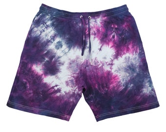 Dragonfruit Pink Tie Dye Shorts, Pink Tie Dye Jogger Shorts, Dark Pink Tye Dye Shorts, Pink Tie Die Shorts, Pink Tie Dye Cotton Shorts