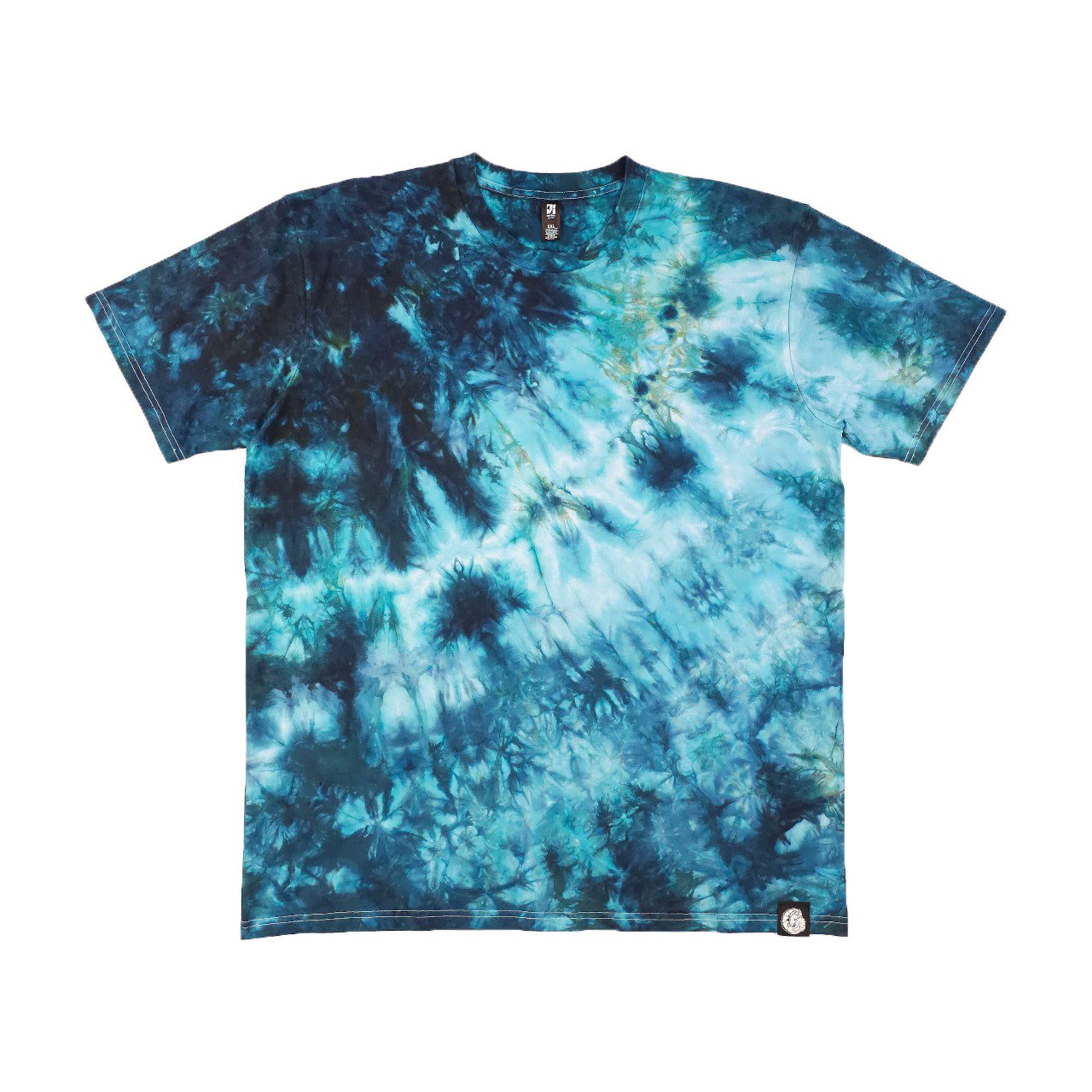 Ice Blue Tie Dye Crunch Shirt, Light Blue Tie Dye T Shirt