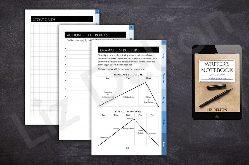 Writer's Notebook digital edition, digital notebook, digital writer's notebook, perfect for NaNoWrimo, Preptober image 2
