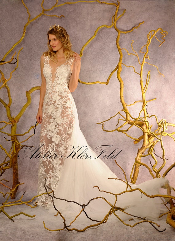 Hochzeitskleid Sexy Brautkleid Nackt Stil Brautkleid Etsy
