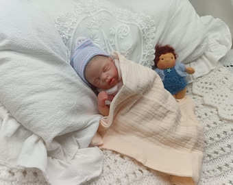 Bezaubernde Mini-Reborn-Baby-Puppe Becca, therapeutische Puppe, gewichtet, einzigartig, handgefertigt, Reborn, Mini-Baby