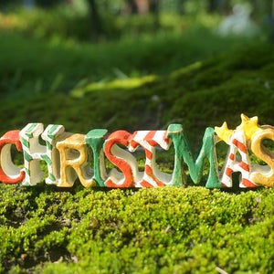 Miniature Small Christmas Letters Decoration Fairy Garden Supplies Terrarium DIY Accessories