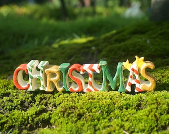 Miniature Small Christmas Letters Decoration Fairy Garden Supplies Terrarium DIY Accessories