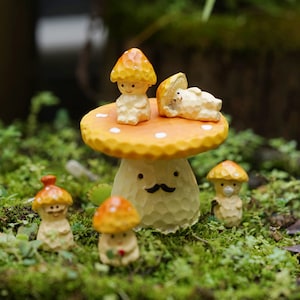 6pcs Miniature Tiny A Set of 6 Tree Fairies Mini Garden Supplies Terrarium Accessories Yellow