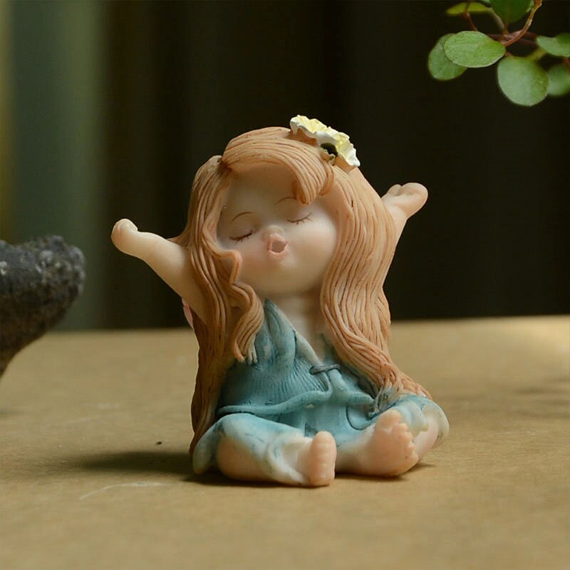 Miniature Small Fairy Girl Sleeping in Leaf Figurines Fairy Etsy
