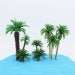 8pcs/lot  Miniature Coconut Tree , Green Palm Trees  , Sea Beach Style Fairy Garden Supplies Terrarium Accessories 