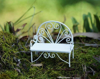 Fairy Miniature Small White Double Chair Figurines Fairy Garden Supplies Terrarium Accessories DIY Miniature Garden