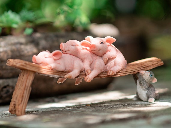 Miniature Dollhouse FAIRY GARDEN Accessories Pig Buddha Animal 