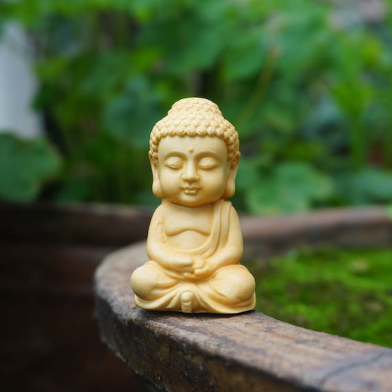 Miniatur Buddha Figur Holz Buddha Kleine Monch Figuren Fee Etsy