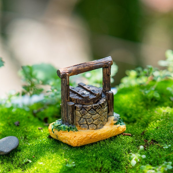 Miniature Tiny Well with Cover Figure Fairy Garden Supplies Terrarium Accessories