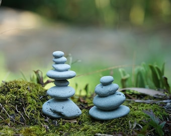 Natural Miniature Small Zen Style Stone Laying Figure Fairy Garden Supplies Terrarium Accessories