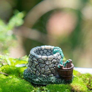 Miniatur kleine gut mit Eimer Figur Fairy Garden Liefert Terrarium Zubehör