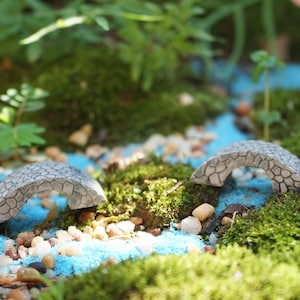 2pcs Natural Tiny Stone Bridge ,  Fairy Garden Supplies Terrarium Accessories