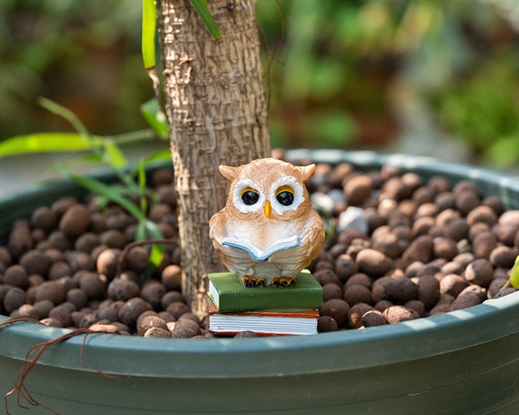 4pcs Cute Owl Miniature Fairy Garden Figurine Bonsai Craft Mirco Landscap kjjj 