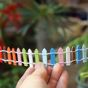 2PCS 5*30CM Miniature Small Multiple Colors Mixing Fence Fairy Garden Supplies Terrarium Accessories