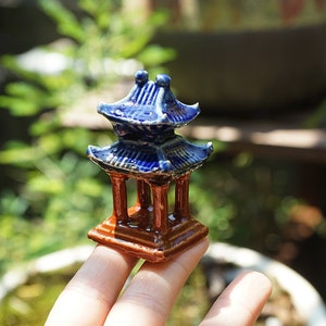 Miniatur Kleine Double-Deck Quadrangle Pavilion Abbildung Fairy Garden Lieferungen Terrarium / Aquarrium Zubehör