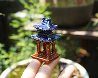 Miniature Small Double-deck Quadrangle Pavilion  Figure Fairy Garden Supplies Terrarium / Aquarrium Accessories