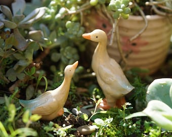 Fairy Miniature White Duck Fairy Garden Supplies Terrarium DIY Accessories Animal Figurines