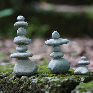Miniature Mixed Size Small Zen Style Stones  Laying Figure Fairy Garden Supplies Terrarium Accessories