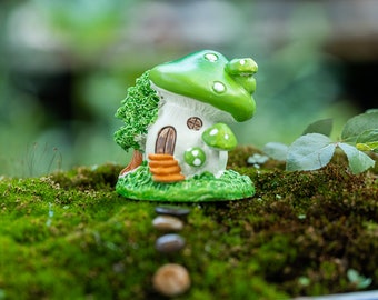 Miniature Small Mushroom House Fairy Garden Supplies Terrarium Accessories 4 Color