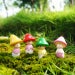 4pcs Miniature Small Cute Mushroom Doll Baby , 4 Color ,  Fairy Garden Supplies Terrarium Accessories 