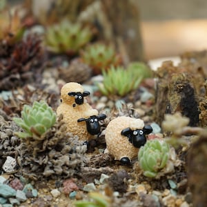 4 stücke Fee Garten Liefert Miniatur winzige niedliche Schaf Familie Terrarium Zubehör