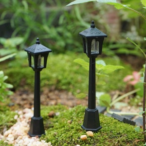 2pcs Miniature Small Road Lamp , Fairy Garden Supplies Terrarium Accessories