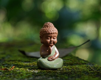 Miniature Buddha Figure , Single Sell , Small Monk Figurines Fairy Garden Supplies Terrarium Accessories