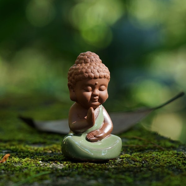 Miniature Buddha Figure , Single Sell , Small Monk Figurines Fairy Garden Supplies Terrarium Accessories