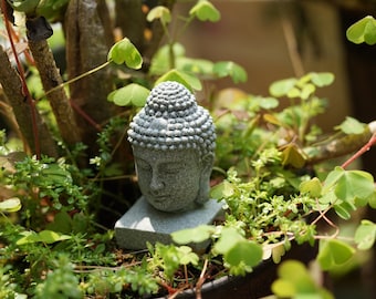 Miniature Small Buddha Head Figure Fairy Garden Supplies Terrarium Accessories