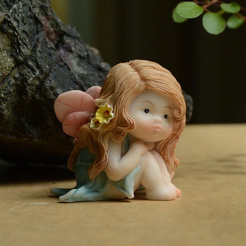Miniature Small Fairy Girl Sleeping in Leaf Figurines Fairy Etsy