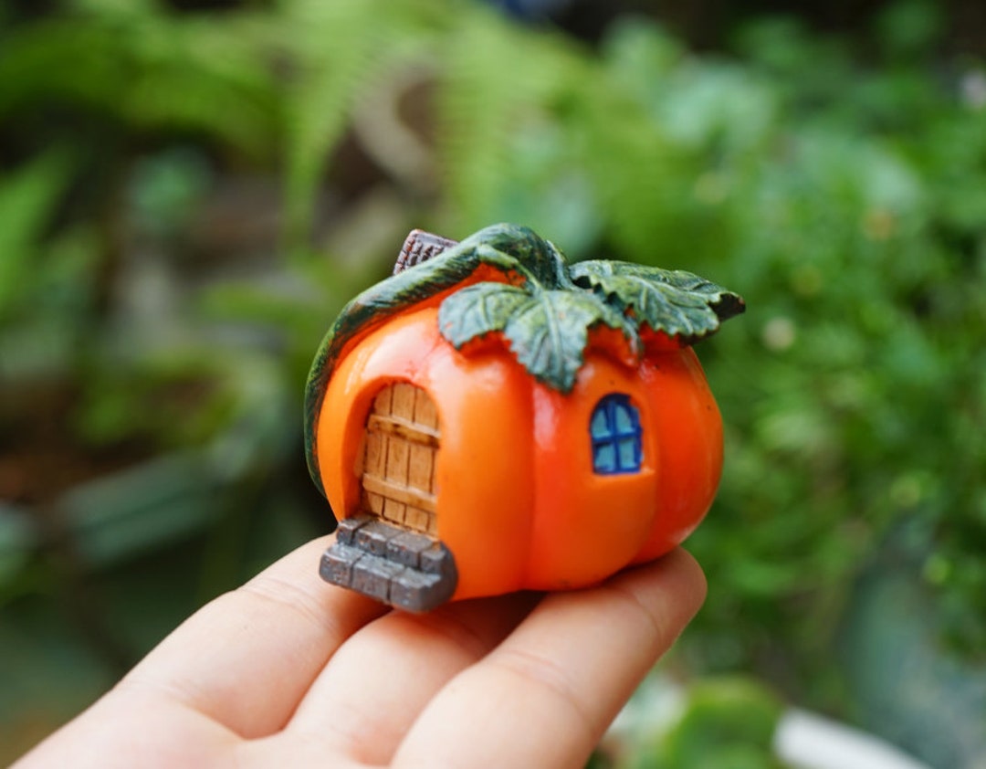 Fairy Miniature Tiny Pumpkin House Garden Supplies Garden Decoration ...