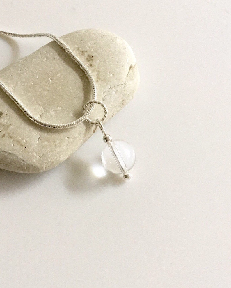 Clear Quartz Charm PendantGemstone PendantCrystal PendantHealing PendantChakra PendantSterling Silver