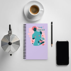 Love Yourself Custom Design Spiral notebook (Light Lavendar)