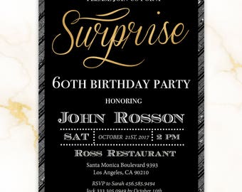 surprise 60th birthday invitations etsy