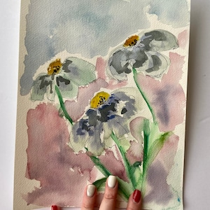 Floral watercolor painting original painting on paper