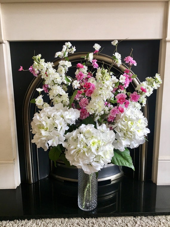 Extra Large Hydrangea Blossom Stocks Hazel White Ivory Pink Etsy