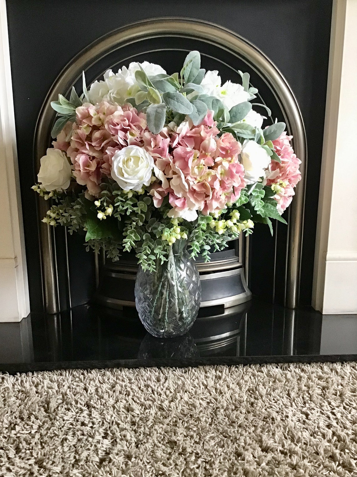 EXTRA LARGE Artificial Flowers Arrangement Hydrangea Rose Etsy