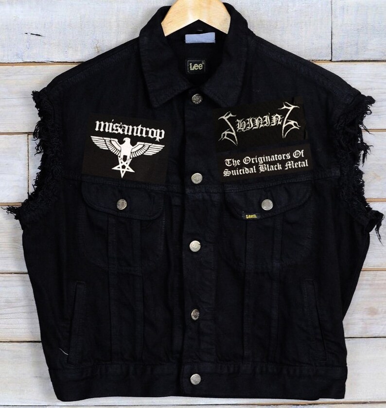 black denim battle jacket