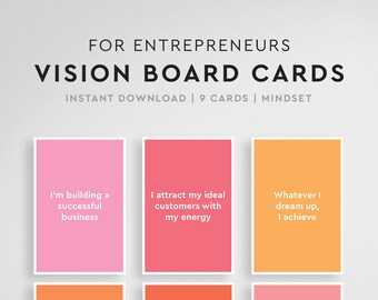 Affirmation Cards Vision Board Printable Vision Board | Etsy