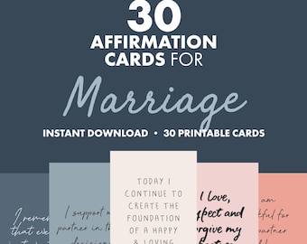 Successful Marriage Affirmations, Positive Affirmations for Brides, Printable Affirmations for Wedding Day, Bridal Affirmation Card Deck