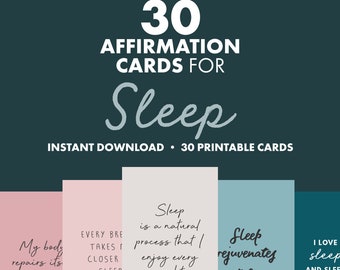 Sleep Affirmations for Success, Sleep Affirmation Cards for Anxiety, Positive Affirmation Quote Bedtime Routine, Sleep Help, Sleep Aid Kids