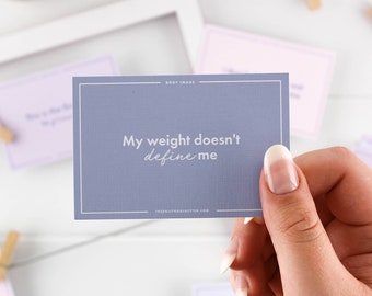 Positive Affirmations for Body Image, Self Affirmations Body Image, Body Positive Cards, Affirmation Cards Body Positivity, Self Love Gifts