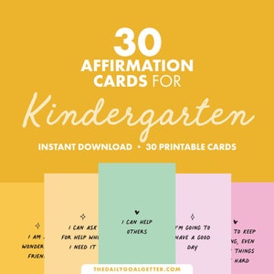 Starting Kindergarten Positive Affirmations for Kids for School, Morning Affirmations for Children, Kids Affirmation Card Deck Printable image 1