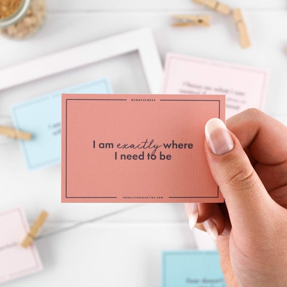 Daily Mindfulness Cards, Daily Affirmation Cards, Daily Self Love