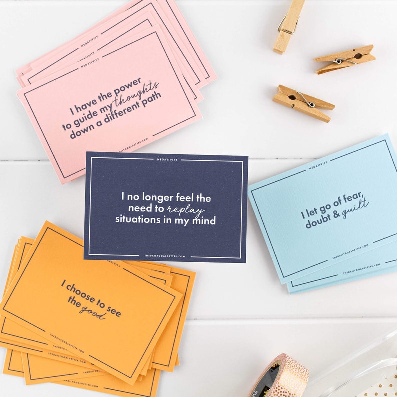 POSITIVE THOUGHTS BUNDLE: Affirmation Cards for Positive Thinking, Negative Thoughts & Mindfulness image 5