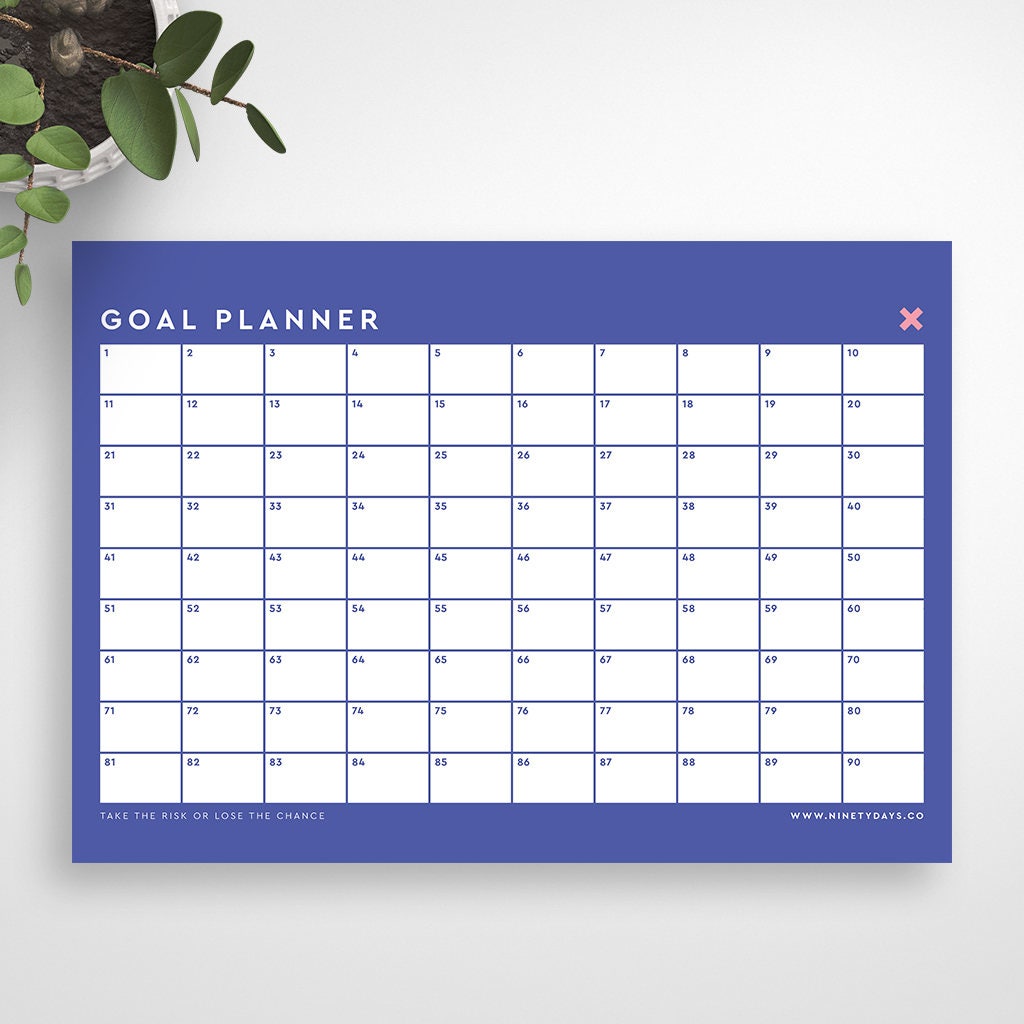 Printable 90 Day Goal Planner Daily Planner Habit Tracker Etsy
