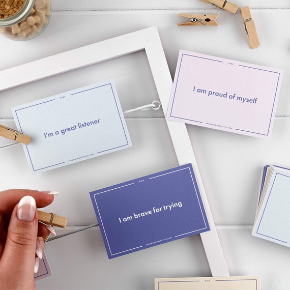 Affirmation Cards for Kids: 30 Printable Positive Thought Cards (Digital Download)